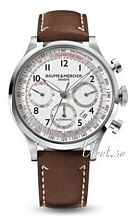 Baume & Mercier Capeland Steel White Dial Leather Baume & Mercier Capeland Steel White Dial Leather