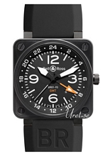 Bell & Ross Aviation Sort/Gummi 46x46 mm Bell & Ross Aviation Sort/Gummi 46x46 mm