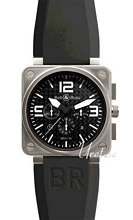 Bell & Ross Aviation Sort/Gummi 46x46 mm