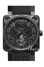Bell & Ross Aviation Sort/Gummi 46x46 mm Bell & Ross Aviation Sort/Gummi 46x46 mm