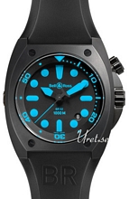 Bell & Ross Marine Sort/Gummi Ø44 mm Bell & Ross Marine Sort/Gummi Ø44 mm