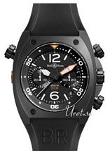 Bell & Ross Marine Sort/Gummi Ø44 mm Bell & Ross Marine Sort/Gummi Ø44 mm