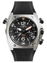 Bell & Ross Marine Sort/Gummi Ø44 mm Bell & Ross Marine Sort/Gummi Ø44 mm
