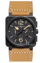 Bell & Ross Aviation Sort/Lær 42x42 mm Bell & Ross Aviation Sort/Lær 42x42 mm