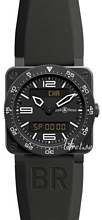 Bell & Ross Aviation Sort/Gummi 42x42 mm Bell & Ross Aviation Sort/Gummi 42x42 mm