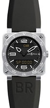 Bell & Ross Aviation Sort/Gummi 42x42 mm Bell & Ross Aviation Sort/Gummi 42x42 mm