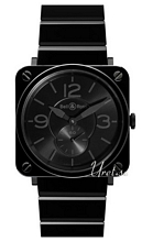 Bell & Ross Aviation Sort/Gummi 39x39 mm Bell & Ross Aviation Sort/Gummi 39x39 mm