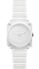 Bell & Ross Aviation Hvit/Gummi 39x39 mm Bell & Ross Aviation Hvit/Gummi 39x39 mm