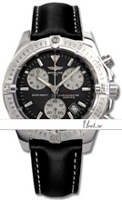 Breitling Chrono Colt Black Dial Leather Strap