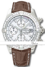 Breitling Chronomat MOP Dial Leather Diamond