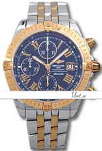 Breitling Chronomat Blue Dial Two Tone Bracelet Rose G