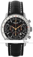 Breitling Montbrillant Black Dial Leather