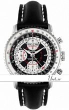 Breitling Montbrillant Datora Black Dial Leather