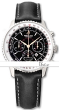 Breitling Montbrillant Black Dial Leather