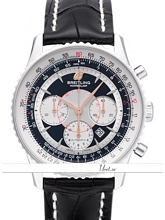 Breitling Montbrillant Black Dial Leather