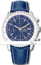 Breitling Navitimer World Blue Dial Leather