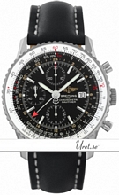 Breitling Navitimer World Silver Dial Leather