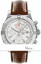 Breitling Super Avenger White Dial Croco Leather