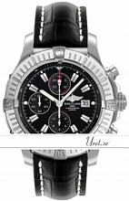 Breitling Super Avenger Black Dial Leather