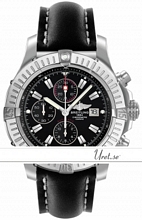 Breitling Super Avenger Black Dial Leather