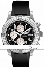 Breitling Super Avenger Black Dial Rubber