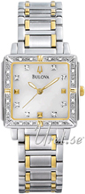 Bulova Diamond Hvit/Belagd, gull 25 mm Bulova Diamond Hvit/Belagd, gull 25 mm