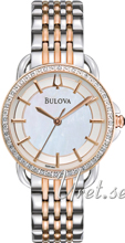Bulova Diamond Hvit/Belagd, rose gull Ø30 mm Bulova Diamond Hvit/Belagd, rose gull Ø30 mm