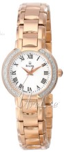 Bulova Diamond Hvit/Belagd, rose gull Ø28 mm Bulova Diamond Hvit/Belagd, rose gull Ø28 mm