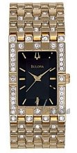 Bulova Crystal Gold Tone Black Dial Bulova Crystal Gold Tone Black Dial