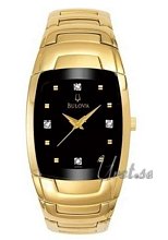 Bulova Diamonds Gold Tone Black Dial Bulova Diamonds Gold Tone Black Dial