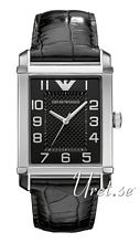 Emporio Armani Sort/Lær 39x33 mm Emporio Armani Sort/Lær 39x33 mm