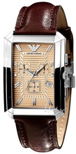 Emporio Armani Mens Brun/Lær 42x33 mm Emporio Armani Mens Brun/Lær 42x33 mm