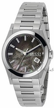 Gucci Pantheon Medium Steel MOP, Black Dial