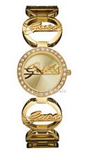 Guess Scripted Gold Dial Bracelet
