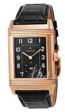 Jaeger LeCoultre Reverso Black Dial Croco Strap