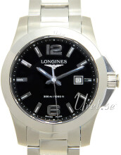 Longines Conquest Ladies Black Dial Steel Bracelet Longines Conquest Ladies Black Dial Steel Bracelet