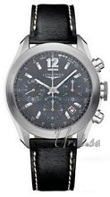 Longines GrandeVitesse Chronograph Grey Dial Leather Strap