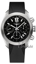 Longines GrandeVitesse Chronograph Black Dial Rubber Strap