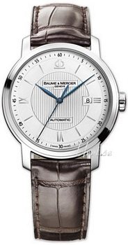 Baume & Mercier Classima Executives XXL Silver Dial Croco Strap