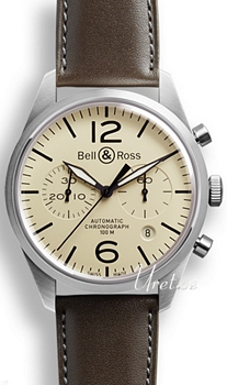 Bell & Ross Vintage Beige/Lær Ø41 mm Bell & Ross Vintage Beige/Lær Ø41 mm