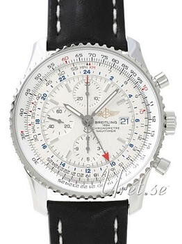 Breitling Navitimer World Silver Dial Leather