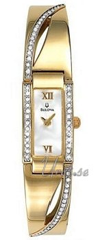 Bulova Crystals Ladies Gold Tone MOP Dial Bulova Crystals Ladies Gold Tone MOP Dial