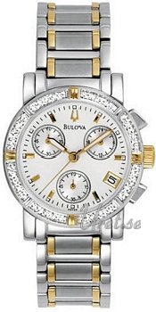 Bulova Marine Star Ladies Chronograph Diamond Two Tone Silver Di