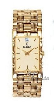 Bulova Diamonds Gold Tone Gold Dial