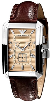 Emporio Armani Mens Brun/Lær 42x33 mm Emporio Armani Mens Brun/Lær 42x33 mm