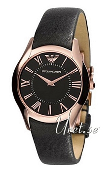 Emporio Armani Super Slim Sort/Lær Ø35 mm Emporio Armani Super Slim Sort/Lær Ø35 mm