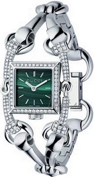 Gucci Signoria Small White Gold Green Dial