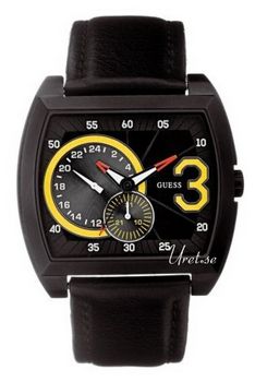 Guess Black Jack Black Dial Leather Strap Guess Black Jack Black Dial Leather Strap