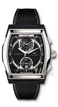 IWC Da Vinci Chronograph Ceramic Black Dial Leather Strap