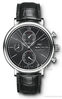 IWC Portofino Chronograph Black Dial Croco Strap IWC Portofino Chronograph Black Dial Croco Strap